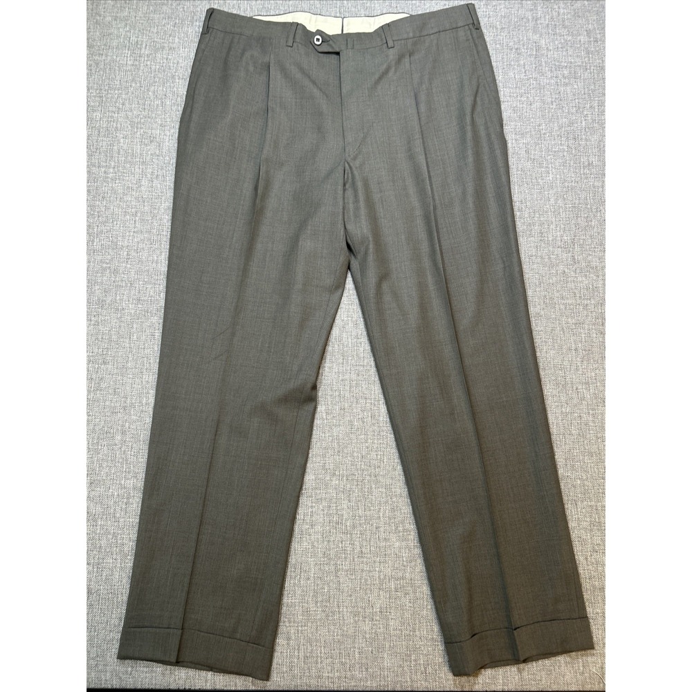 Ermenegildo Zegna Dress Pants 36X30 Gray Pleated Cuff High Performance Wool